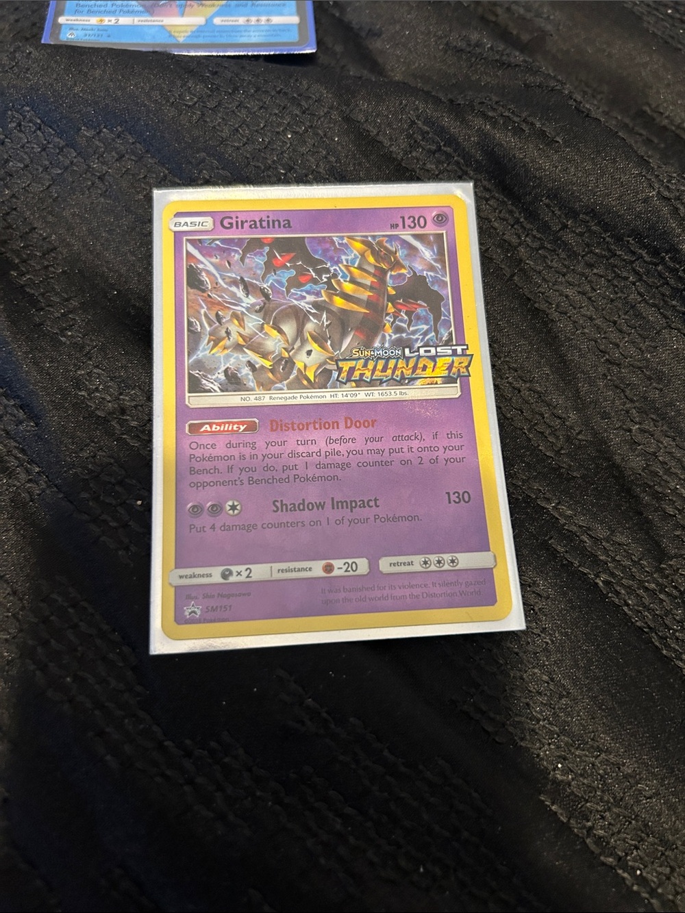 Pokemon Giratina Lost Thunder - Purple and Yellow Holo Card